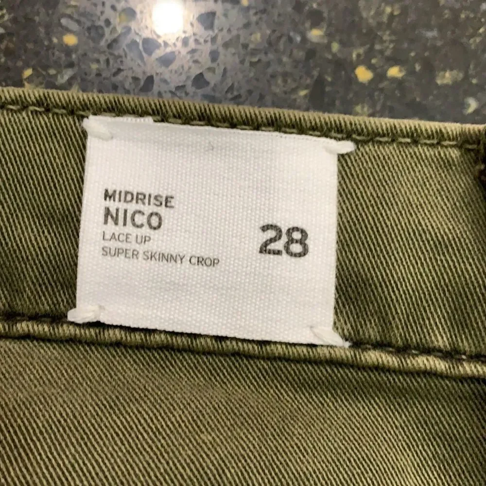 Hudson Nico Mid-Rise Crop Lace-up Skinny Pants
